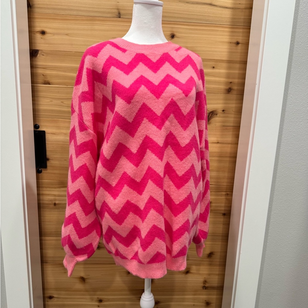 Fun Chevron Pink Sweater XL